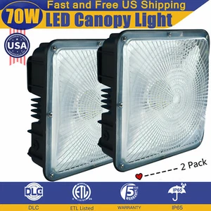 45W 70W LED Canopy Light Parking Lot Gas Station Lamp IP65 5700k Bright Lights - Picture 1 of 39