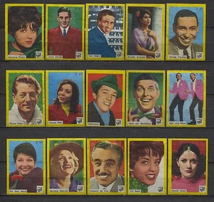 Bonito conjunto completo de 40 etiquetas de caja de cerillas holandesas vintage de estrellas de cine, radio y televisión - Imagen 1 de 4