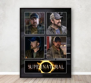 Supernatural Bobby Singer Collage Poster Schlafzimmer Wandkunst Druck A4 gerahmt - Bild 1 von 5