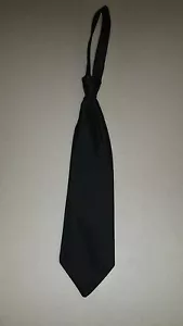 Cravatta abito ragazzo lunga preta collo regolabile raso nero lunga 13-14" - Foto 1 di 1