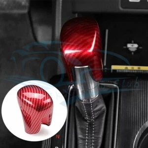 Cubierta de perilla de cambio de marchas de fibra de carbono roja para Honda Accord 2018-2024 - Imagen 1 de 5