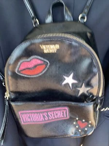 VICTORIA’S SECRET PATCH SMALL CITY BLACK BACKPACK - Picture 1 of 7