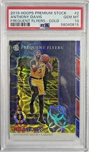 Anthony Davis 2019 Hoops Premium Stock Frequent Flyers Gold/10 PSA 10 - Imagen 1 de 2
