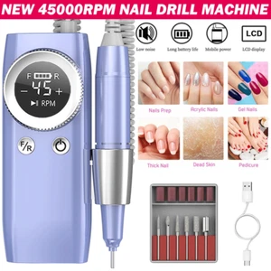 Best 45000RPM Recharge Electric Nail Drill Manicure Machine For Nail Gel Remove - Picture 1 of 13