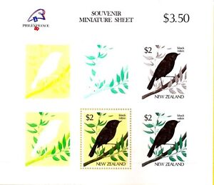 New Zealand 1989 -  SG MS1293 Philex France 89 Miniature Sheet Black Robin MNH