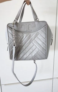 New Tory Burch Alexa Satchel Handbag -Concrete Gray 10x10x6.5" - Picture 1 of 15