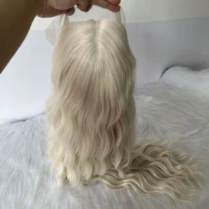 Platinum Blonde Hair Wigs HD T Lace Front Wigs Long Wavy Heat Resistant Hair - Picture 1 of 8