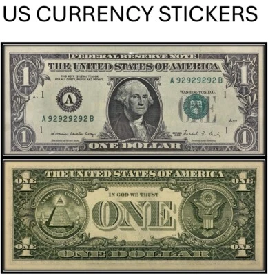 $1 One Dollar 1988 Federal Reserve Note (US CURRENCY STICKERS) - Image 1 of 4
