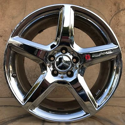 Llanta trasera cromada genuina MERCEDES BENZ AMG E550 E350 18" A2114016702 OEM  Foto 1 de 4