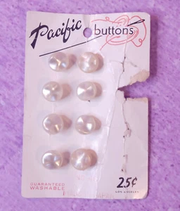 Juego de 10 botones blancos nacarados Pacific vintage con vástago 3/8 pulgadas Japón - Imagen 1 de 5