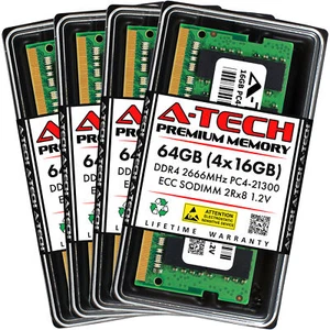 64GB 4x 16GB PC4-2666 ECC SODIMM Synology DS3617xs DS3617xsII Memory RAM - Picture 1 of 5