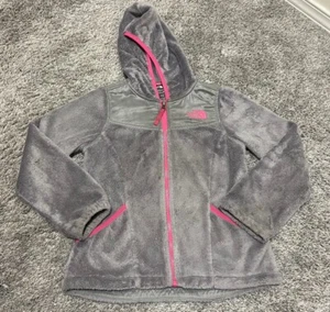 Northface Fluffy Jacket Girls Small 7/8 Gray Fullzip Youth Kids - Picture 1 of 9