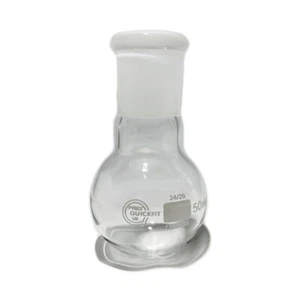 PYREX® QUICKFIT® 50 ml fiaschetta fondo tondo collo corto 24/29 LABORATORIO LABORATORIO - Foto 1 di 1