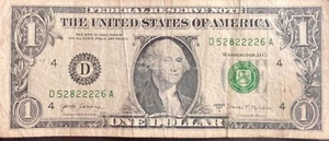 Fancy Serial Number 2017A $1.00 (52822226) - Bild 1 von 3