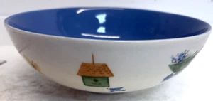 Pfaltzgraff Garden  Vegetable Bowl Serving Round Perennials Bird House 8 3/4 IN - Picture 1 of 5