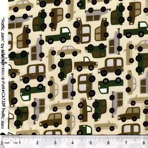Crema de tela 100 % algodón de juguete color camuflado Traffic Jam - ELIGE TALLA - Imagen 1 de 2
