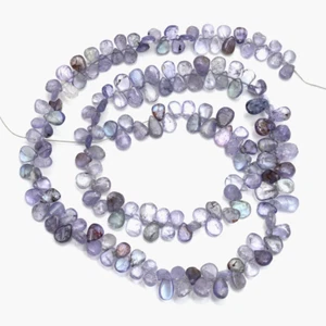 15 Inches Natural Blue Tanzanite Pear Smooth Polished Gemstone Beads,Jewelry. - Imagen 1 de 6