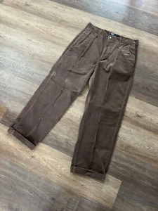 VTG Polo Ralph Lauren Made In USA Corduroy Polo Cords Men's 34x36 Brown Cuffed - Imagen 1 de 9