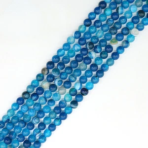 50Strand 15" Wholesale Natural Blue Agate Stone Round Spacer Loose Beads8MM DIY - Picture 1 of 7