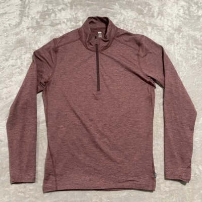 REI Sweater Mens Medium Red Midweight Base Layer 1/2 Zip Hiking Outdoor - Image 1 of 4