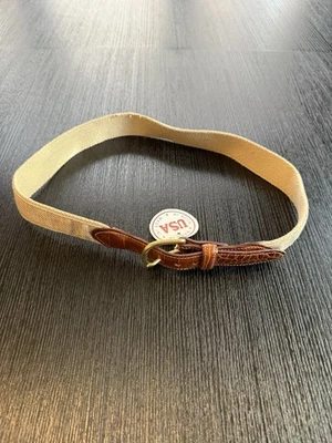 Eliza B By Leather Man Ltd New Crocodile Leather And Canvas Belt 32 - Image 1 of 4