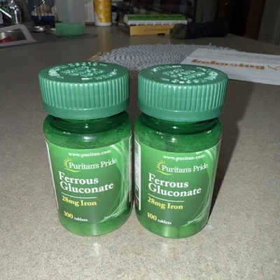 Suplemento de hierro gluconato ferroso Puritan's Pride 28 mg Foto 1 de 2