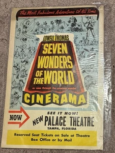 Rare Vintage Cinerama Movie Poster Seven Wonders of World Lowell Thomas Tampa FL - Picture 1 of 13