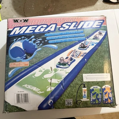 Giant Heavy-Duty MEGA Waterslide Slip & Slide W/ Sleds Hand Pump WOW Watersport - Image 1 of 4