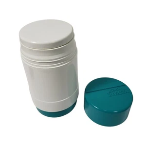 Vintage Invicta Thermal Food Jar Container Teal White Insulated Camping Lunch - Picture 1 of 7