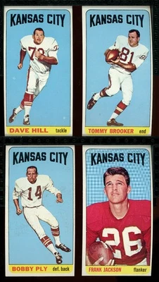 1965 TOPPS Kansas City Chiefs - 4 Different SHORT PRINTS #s 93, 102, 105, 108 - Image 1 of 2