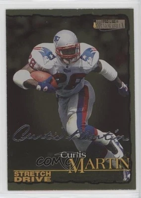 1996 Pro Line II Memorabilia Stretch Drive Silver Foil Signature Curtis Martin - Image 1 of 2