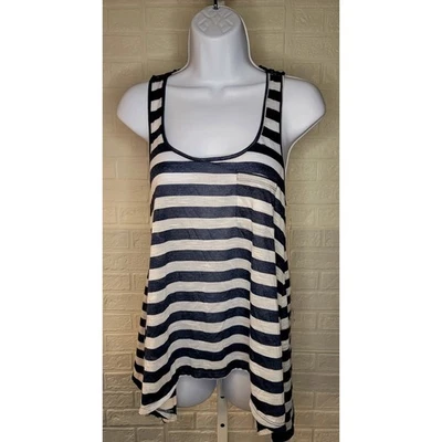 WURL Tanque Rayas Azul y Blanco con Encaje Diseño Espalda Corredora SM, Náutico, Verano Foto 1 de 4