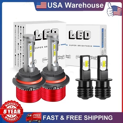 4PCS LED Headlight Hi/Low +Fog Light Bulbs White For Subaru Legacy 2000-2004 - Image 1 of 4