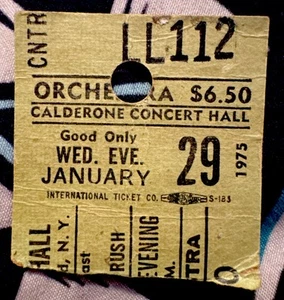LINDA RONSTADT - JANUARY 29, 1975 - CALDERONE CONCERT HALL HEMPSTEAD NY - TICKET - Picture 1 of 1