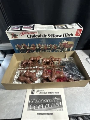 AMT Budweiser Clydesdale 8 Horse Hitch 1/20 Model Kit Carriage Buggy Beer MS3 - Image 1 of 4