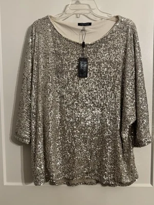 Кабель и калибр блестки специальный случай блузка верхняя рубашка Sz 1 X плюс Рождество новый год - Изображение 1 из 4