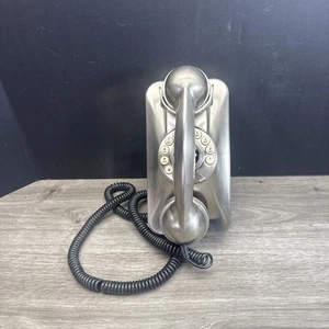 Telefono Grand Wall Pottery Barn telefono argento anni '90 stile retrò con cavo - Foto 1 di 9