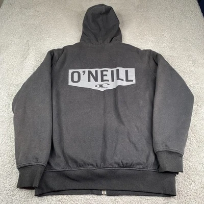 Moletom com capuz O’Neill masculino grande preto forrado Sherpa zíper completo ao ar livre - Imagem 1 de 4