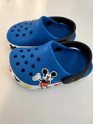 Mickey Mouse Toddler Blue Crocs Sz 5 GREAT PREOWNED  - Image 1 of 4