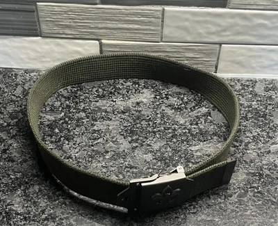 Boy Scouts Of America Adjustable Uniform Belt Army Green Web Boys 32” Length - Image 1 of 4