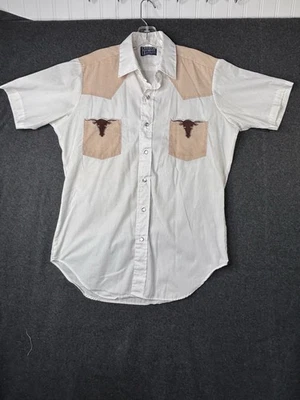 Camisa De Colección Dee Cee Rangers Western Tostada Perla Snap Longhorn Bordada 15-15 1/2 Foto 1 de 4
