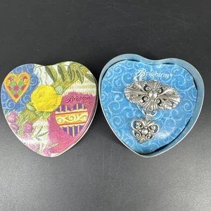 Schöne Brighton silberfarbene große verzierte baumelnde Brosche - Bild 1 von 11