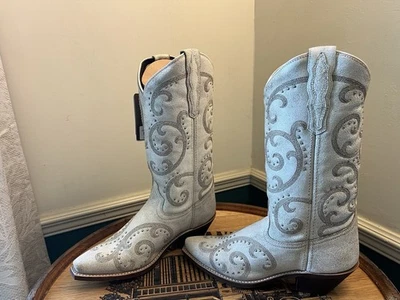 Laredo Women's Haisley Western Cowboy Boot Off White w/ Studs, 52201, sz 8.5 - Image 1 of 4
