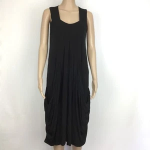 Jimmy Jean Black Drape Crinkle Dress Sleeveless Pockets Size 8 EUC (BL19) - Bild 1 von 9