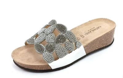 Ciabatte sandali Grunland Anin CB2488-70 argento con strass zeppa 4 cm SCONTO - Immagine 1 di 3