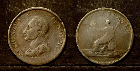 Washington, Draped Bust Colonial Copper Coin , 1783 Cover