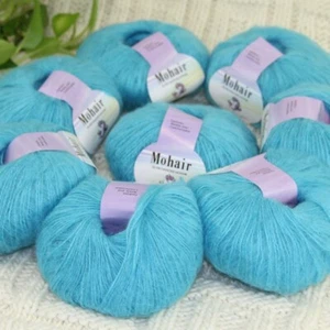 Sale New 8BallsX25gSoft Mohair wool Lace Rug Shawl Sweaters Crochet Yarn 11 - Picture 1 of 12