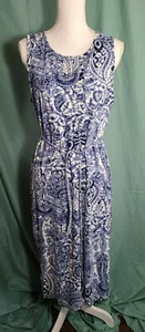 Chico's Women's Blue White Abstract Keyhole 2 Dress  - Picture 1 of 8