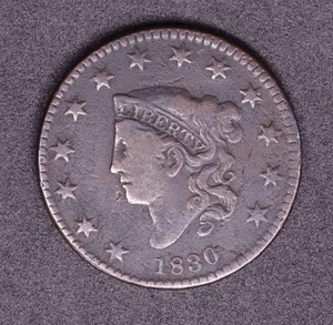 1830 Coronet Matron Head Large Cent 1c. Cc2 - Picture 1 of 2