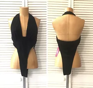Shein Icon Bodysuit Damen Größe 6 schwarz Neckholder Ausschnitt hoch geschnitten neu mit Etikett - Bild 1 von 7